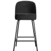 Schwarzer Retro Samt Barstuhl in zwei Höhen - Abelless