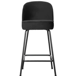 Schwarzer Retro Samt Barstuhl in zwei Höhen - Abelless