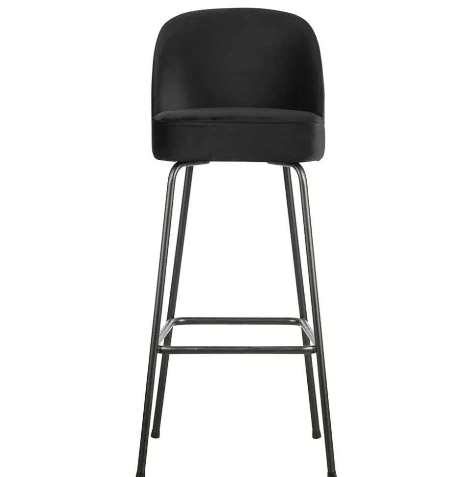 Schwarzer Retro Samt Barstuhl in zwei Höhen - Abelless
