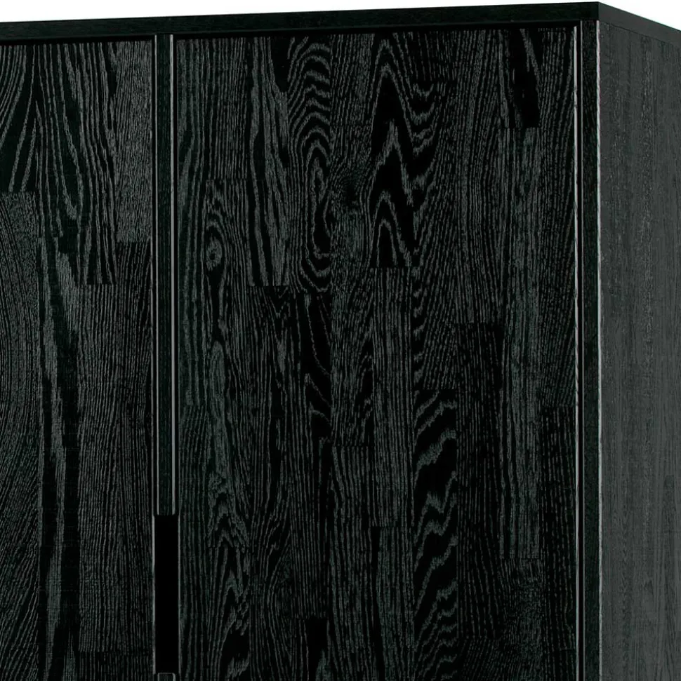 Schwarzer Schrank aus Holz & Metall - Almery