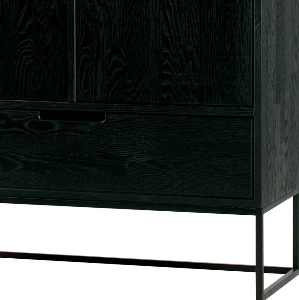 Schwarzer Schrank aus Holz & Metall - Almery