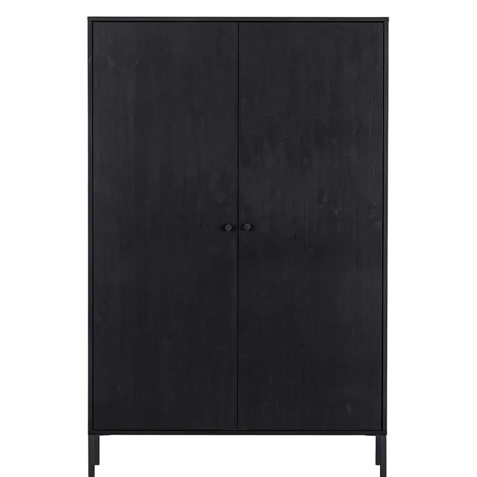 Schwarzer Schrank mit Doppeltür - 100x155x40 - Burgossi