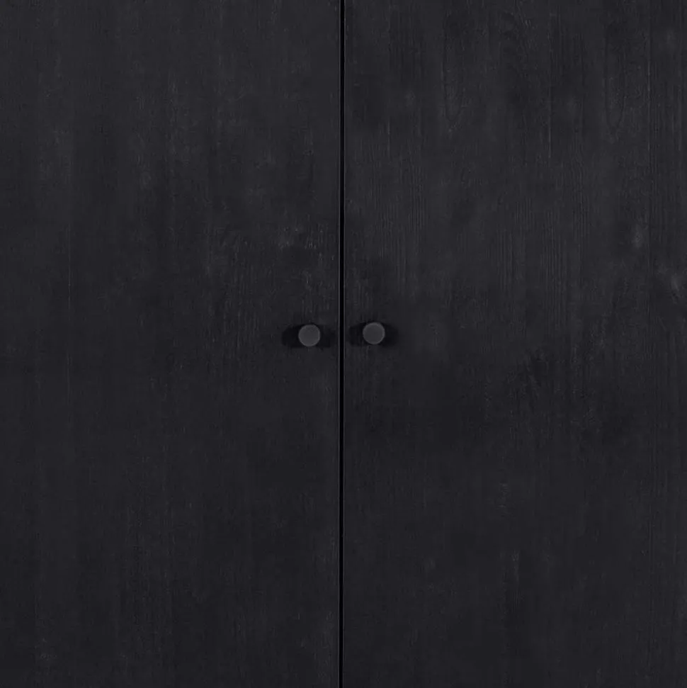 Schwarzer Schrank mit Doppeltür - 100x155x40 - Burgossi