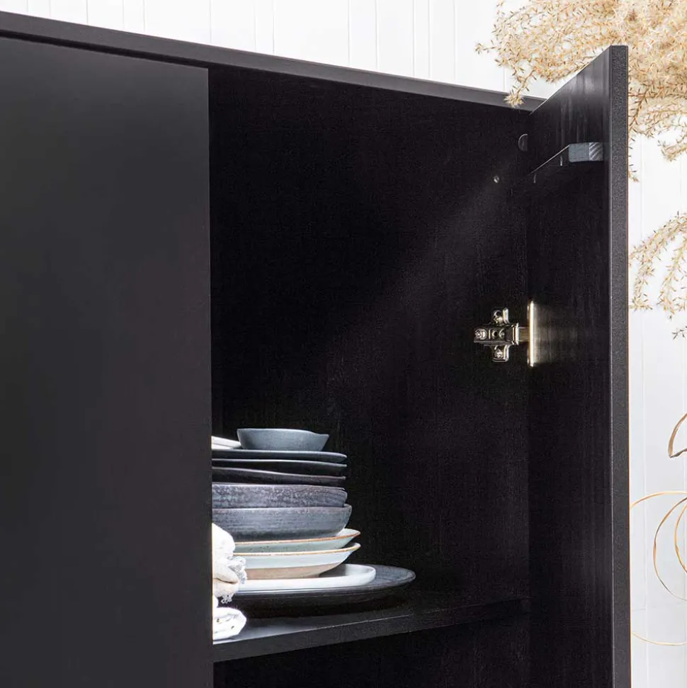 Schwarzer Schrank mit Doppeltür - 100x155x40 - Burgossi