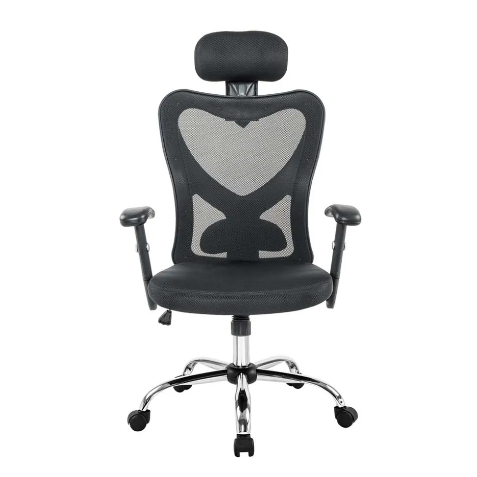 Schwarzer Schreibtisch Drehstuhl mit Lendenwirbelstütze - Zentry