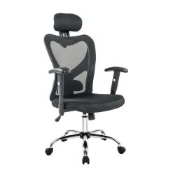 Schwarzer Schreibtisch Drehstuhl mit Lendenwirbelstütze - Zentry