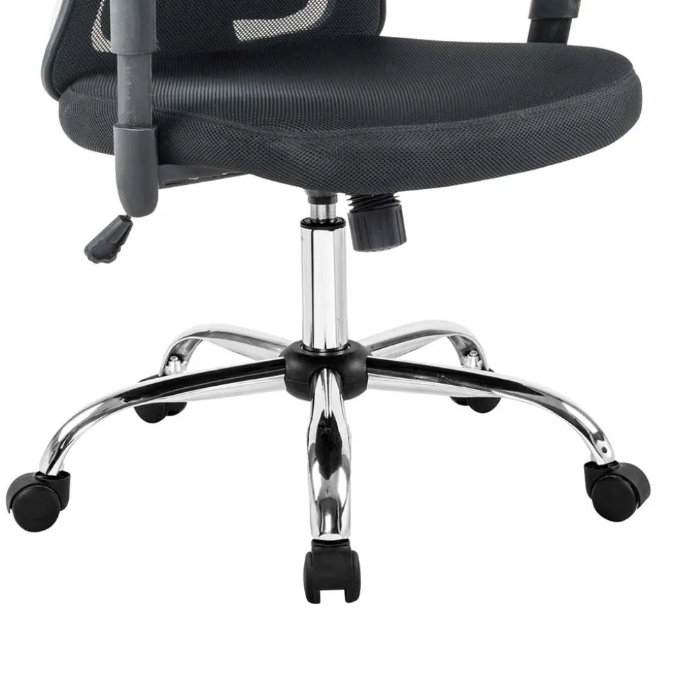 Schwarzer Schreibtisch Drehstuhl mit Lendenwirbelstütze - Zentry