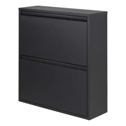 Schwarzer Schuhschrank aus Stahl - Silo