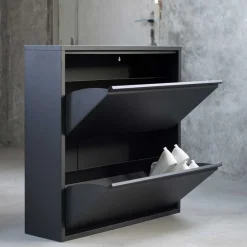 Schwarzer Schuhschrank aus Stahl - Silo