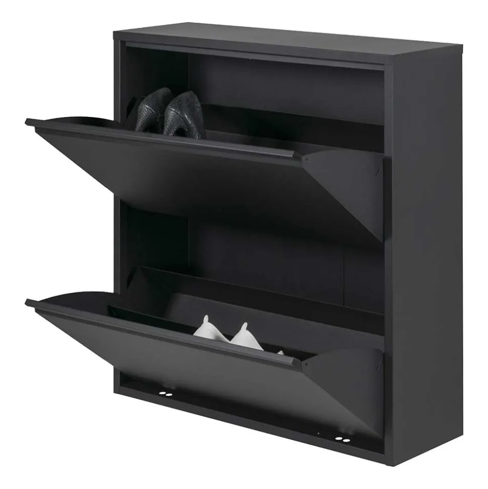 Schwarzer Schuhschrank aus Stahl - Silo