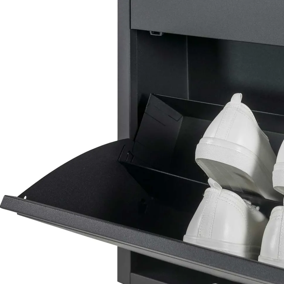 Schwarzer Schuhschrank aus Stahl - Silo