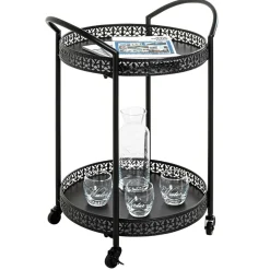 Schwarzer Servierwagen in rundem Design - Mapel