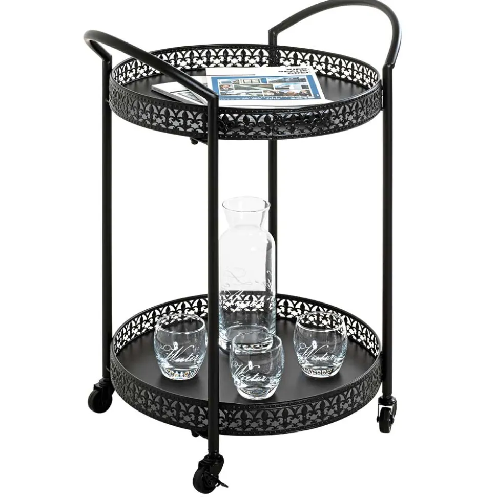 Schwarzer Servierwagen in rundem Design - Mapel