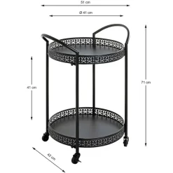 Schwarzer Servierwagen in rundem Design - Mapel