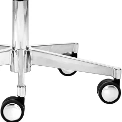 Schwarzer Stoff Bürohocker mit Dreh-Rollen-Gestell - Calvin