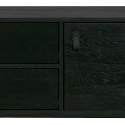 Schwarzer TV Unterschrank mit zwei Schubladen - Almery