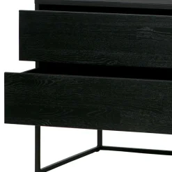 Schwarzer TV Unterschrank mit zwei Schubladen - Almery