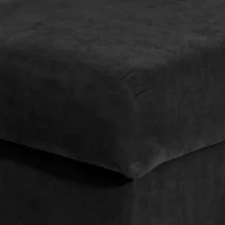 Schwarzer Velours Sessel mit Ohren - Bravassa