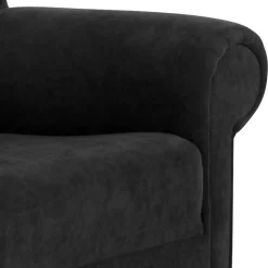 Schwarzer Velours Sessel mit Ohren - Bravassa