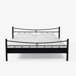 Schwarzes Bett Molisea aus Metall