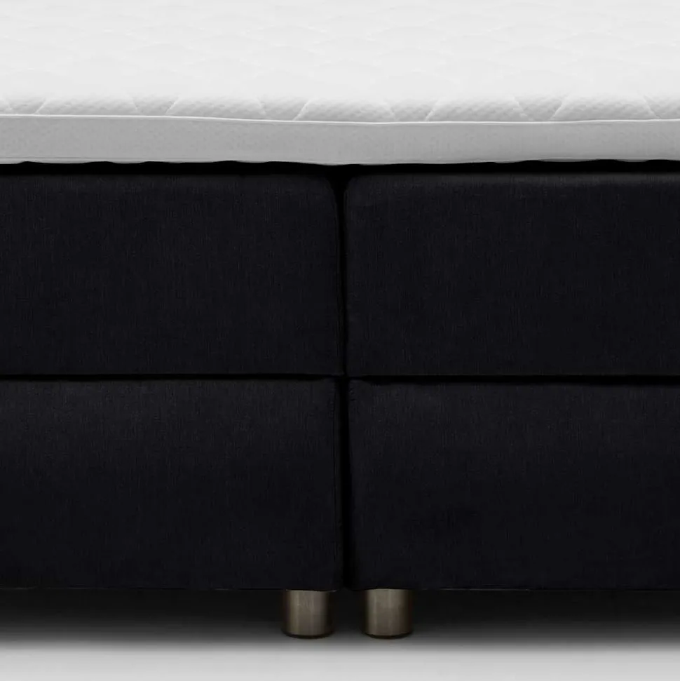 Schwarzes Boxspringbett mit Bettkasten - Luya