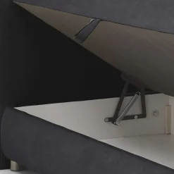 Schwarzes Boxspringbett mit Bettkasten - Luya