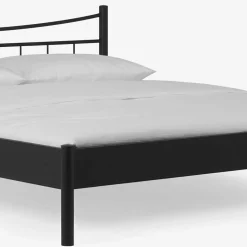 Schwarzes Einzelbett Bairika mit Nachttisch (zweiteilig)