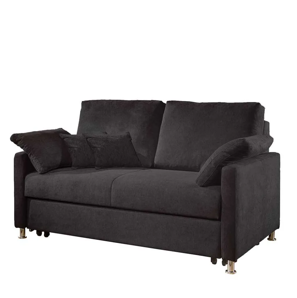 Schwarzes 2er Sofa mit Schlaffunktion - Laromain