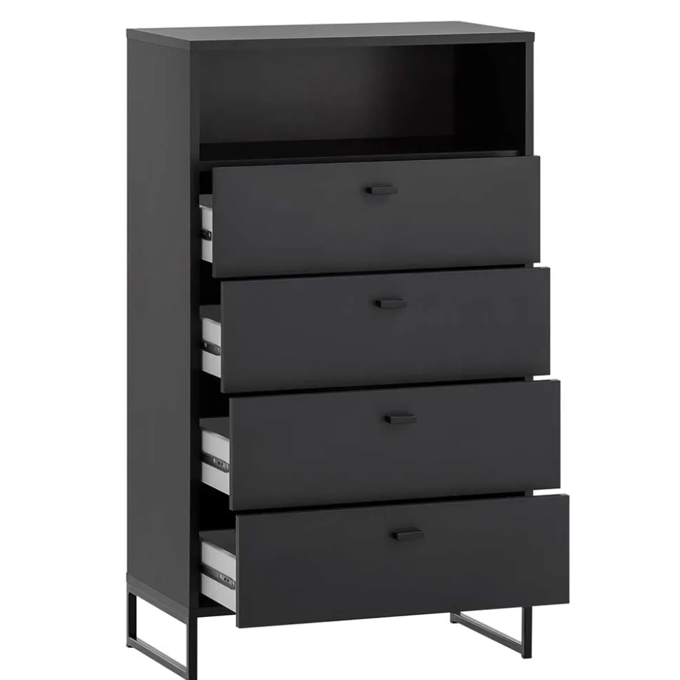 Schwarzes Flurmöbel Set - Anderian (vierteilig)