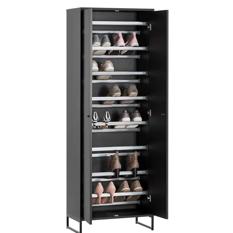 Schwarzes Flurmöbel Set - Anderian (vierteilig)