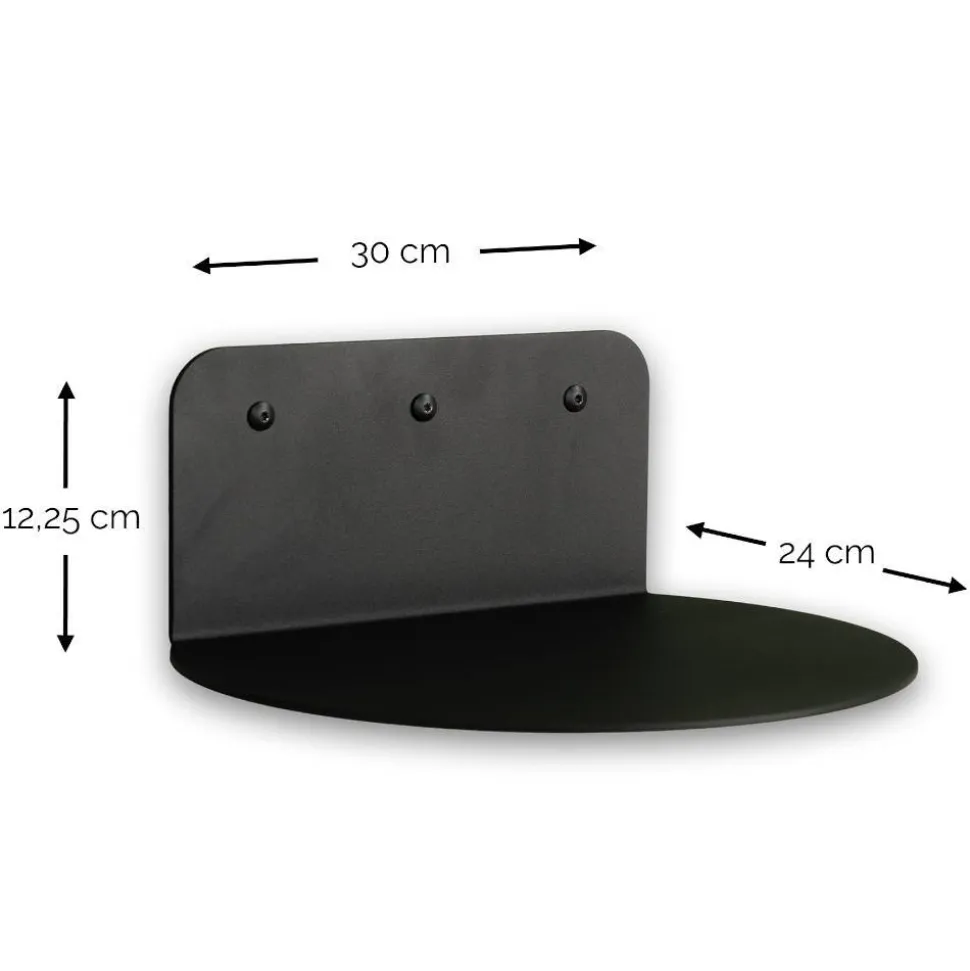 Schwarzes Hängeboard in halbrunder Form - Feliana