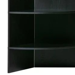 Schwarzes Holz Regal in Halbrund - Nircana