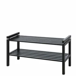 Schwarzes Schuhregal aus Eiche Massivholz - Geskan