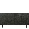 Schwarzes Sideboard mit Schnitzereien Front - Eiken