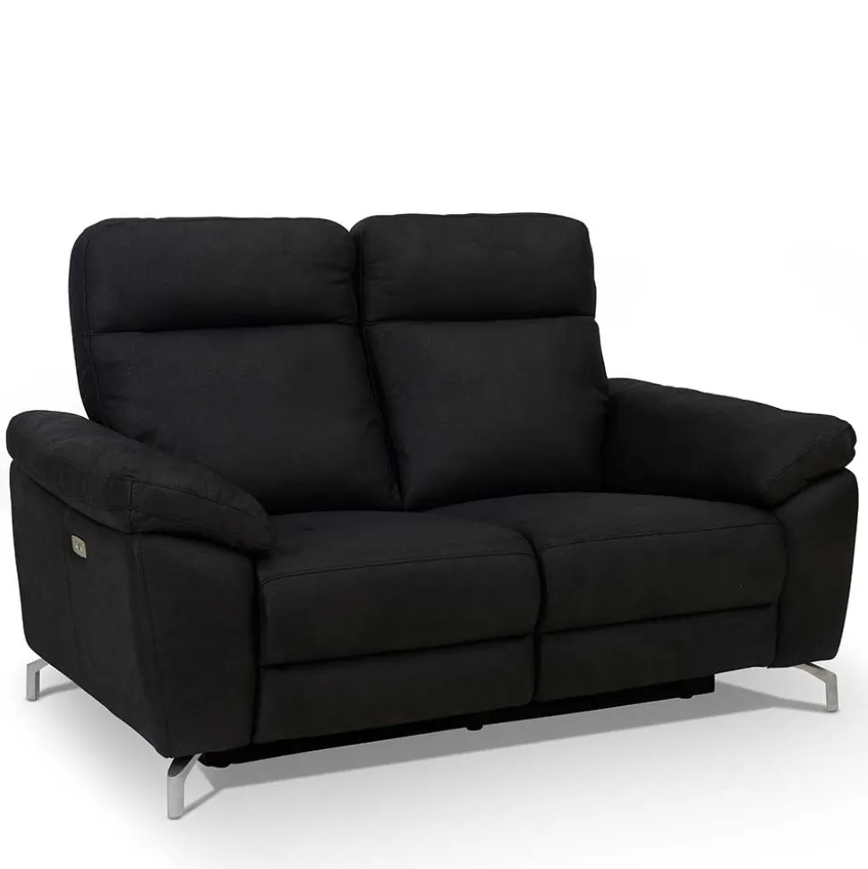 Schwarzes Zweier Sofa mit Relaxfunktion - Salma