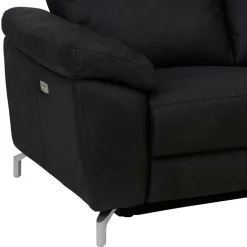 Schwarzes Zweier Sofa mit Relaxfunktion - Salma