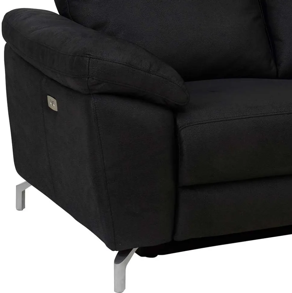 Schwarzes Zweier Sofa mit Relaxfunktion - Salma