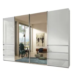 Schwebetürenkleiderschrank mit Spiegel - Oksena