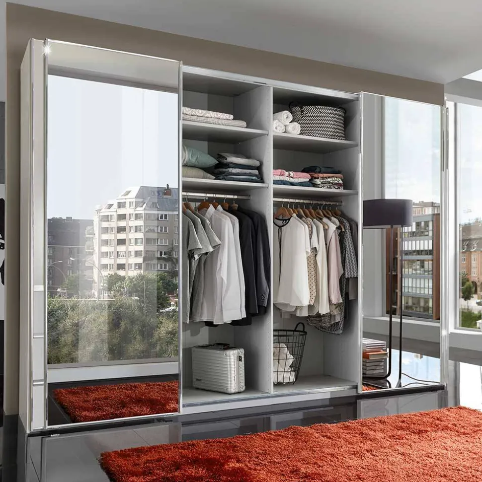 Schwebetürenkleiderschrank mit Spiegel - Oksena