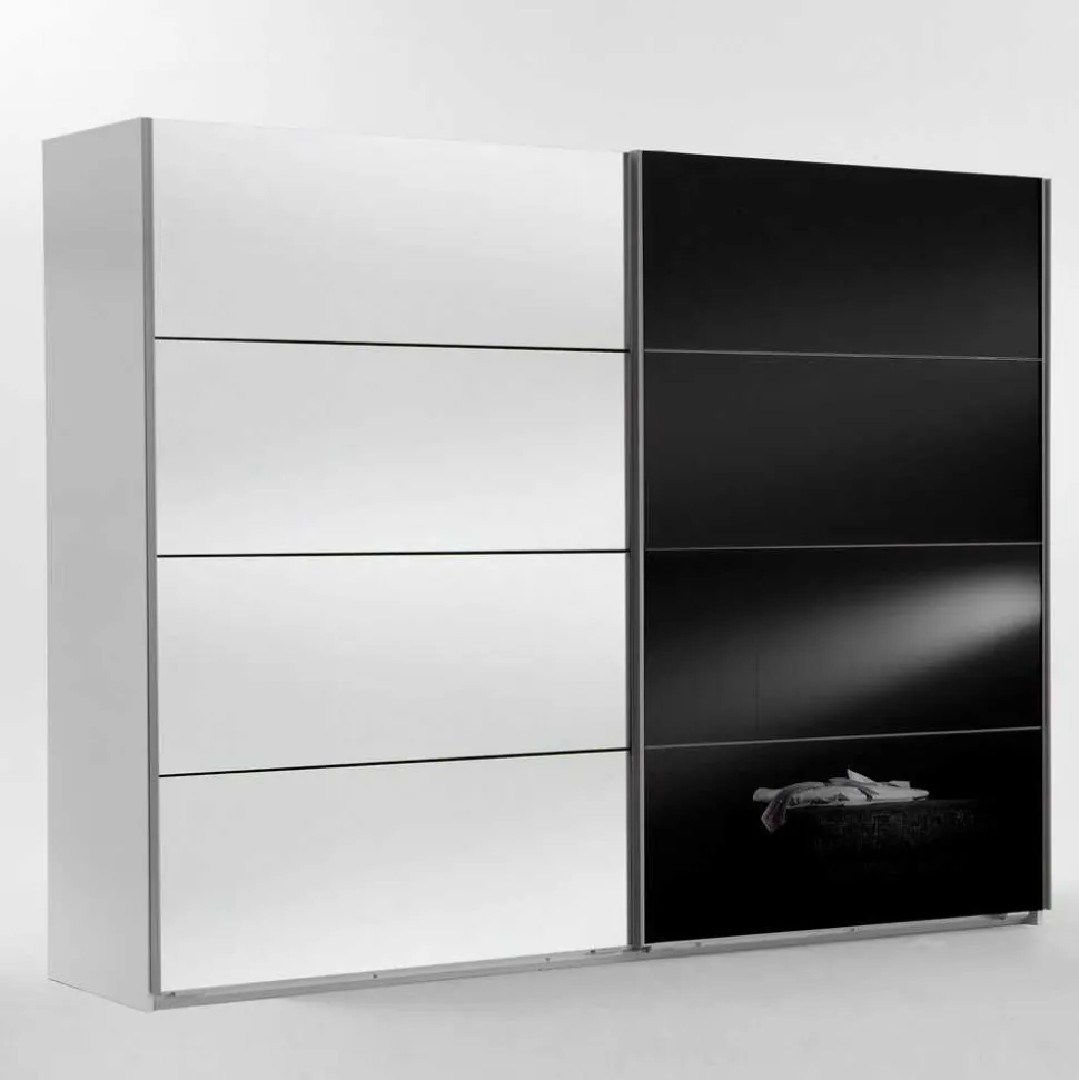 Schwebetürenschrank Carno mit Schwarzglas
