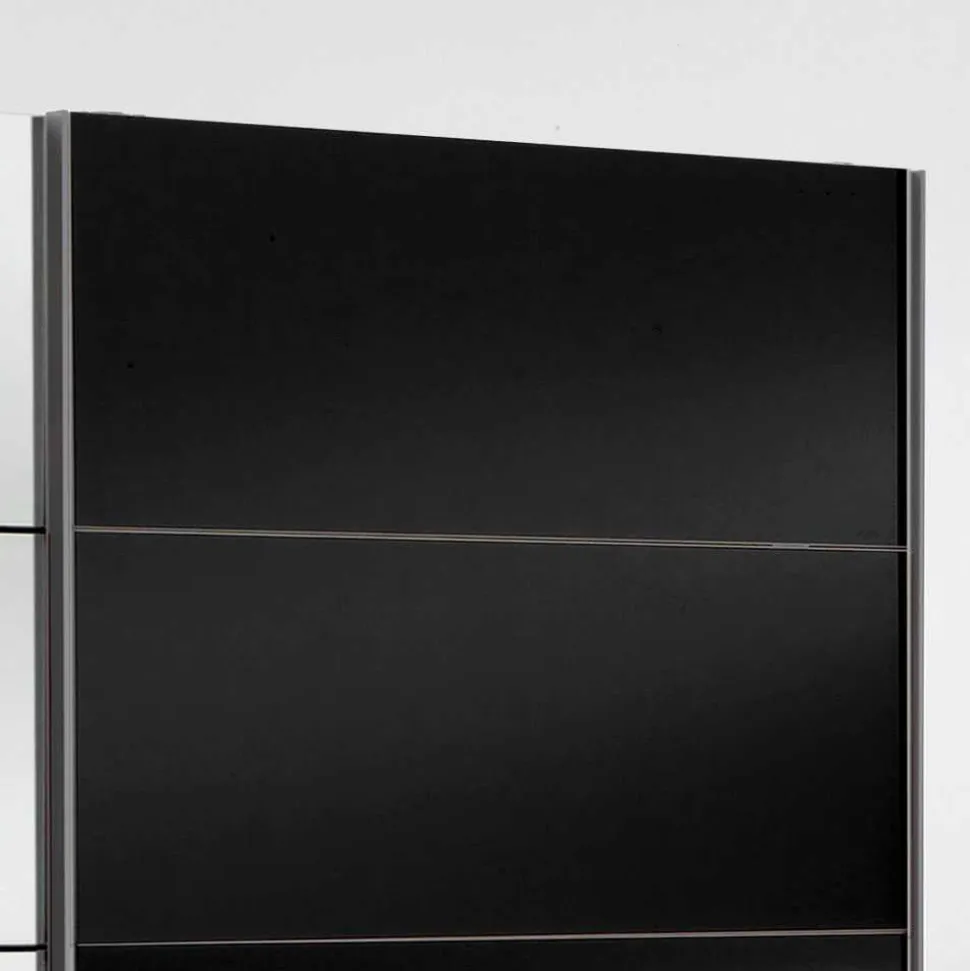 Schwebetürenschrank Carno mit Schwarzglas
