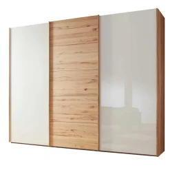 Schwebetürenschrank in Kernbuche & Beige - Krofun