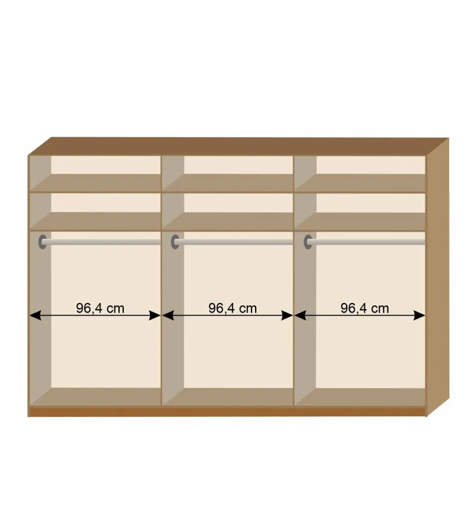 Schwebetürenschrank in Kernbuche & Beige - Krofun