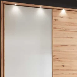Schwebetürenschrank in Kernbuche & Beige - Krofun
