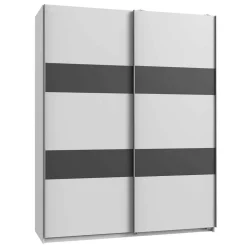 Schwebetürenschrank mit Metallgriffen - Malente