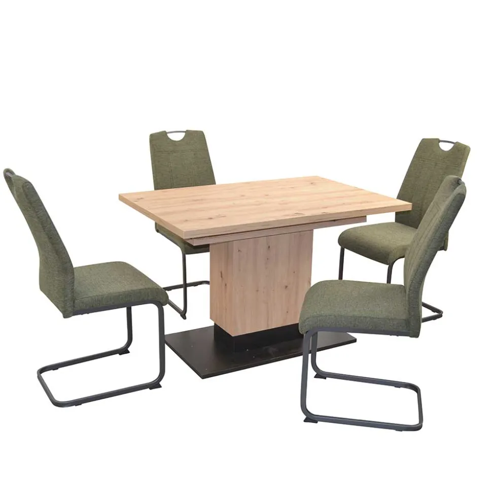 Schwingstühle & Säulentisch ausziehbar - Leggera (fünfteilig)