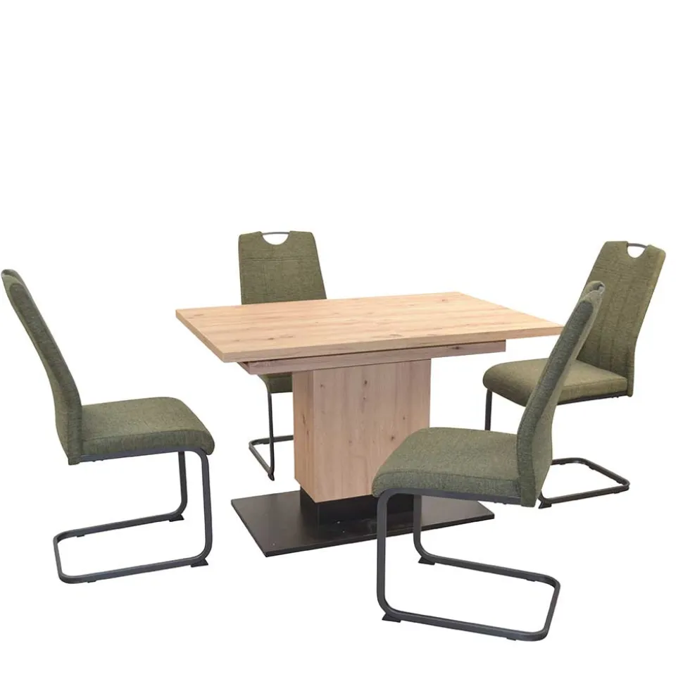 Schwingstühle & Säulentisch ausziehbar - Leggera (fünfteilig)