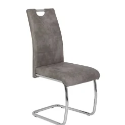 Schwingstuhl aus Microfaser Grau - Kirana (Set)