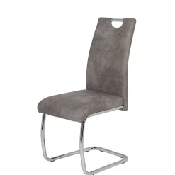 Schwingstuhl aus Microfaser Grau - Kirana (Set)