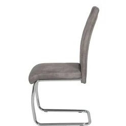 Schwingstuhl aus Microfaser Grau - Kirana (Set)